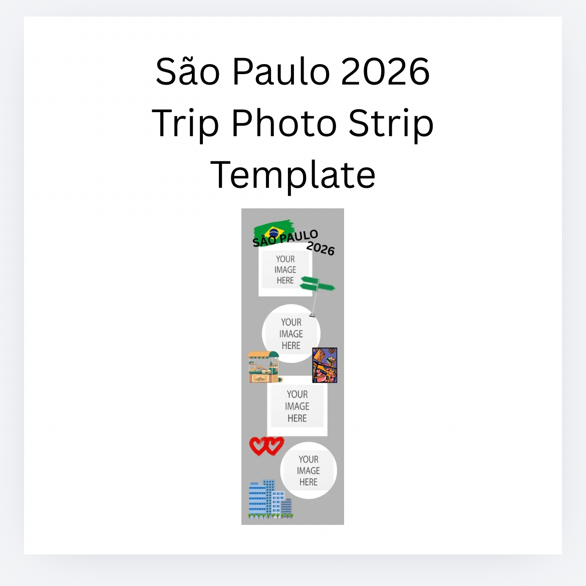 São Paulo Trip Photo Strip Template