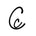 Black 'c' logo on a white background